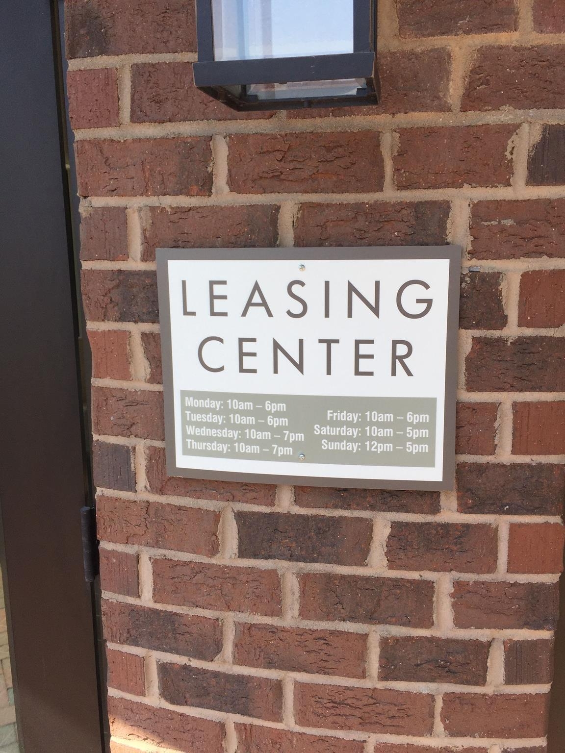 Leasing Centre Plaque on Wall