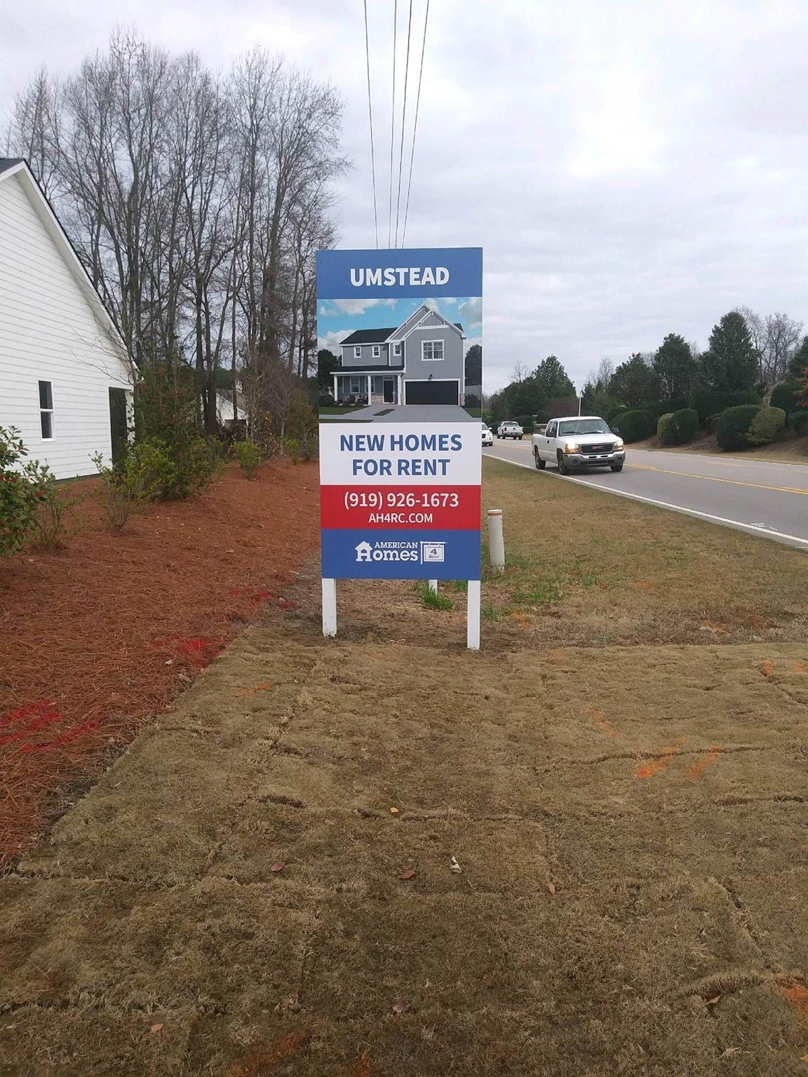 Rental Property Sign on Roadside