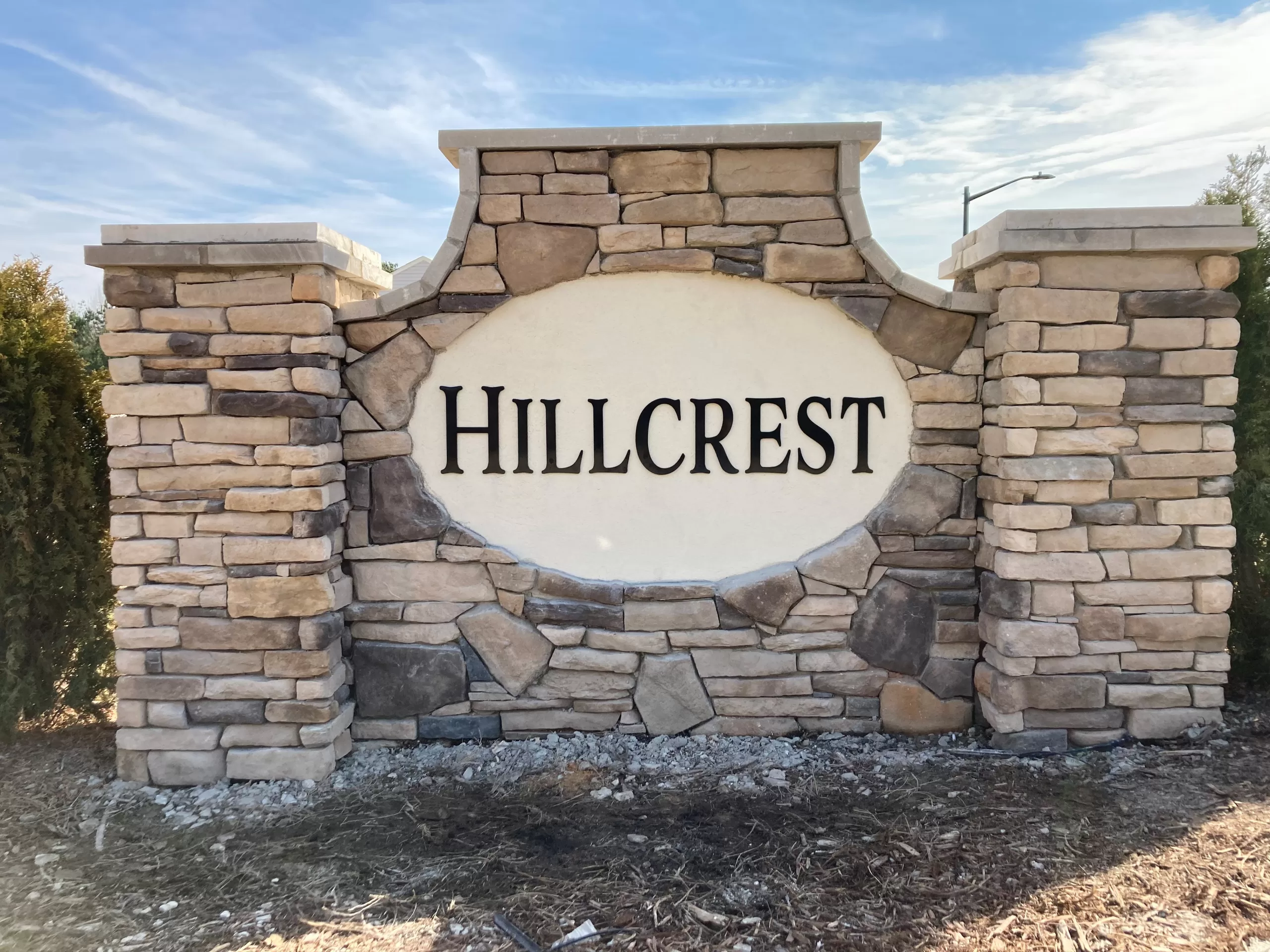 Modern Monument Sign Of Hillcrest Fabricated